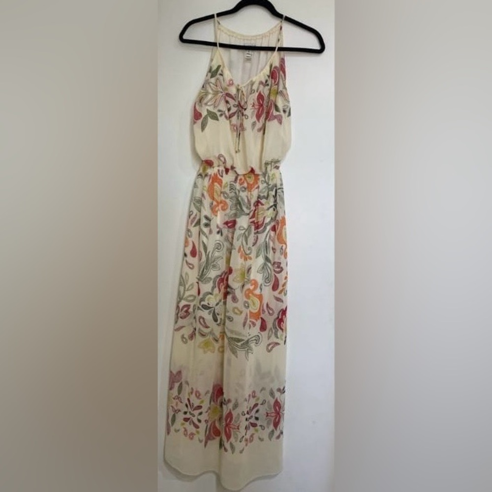 Enfocus Studio Cream Maxi Dress with Floral Design